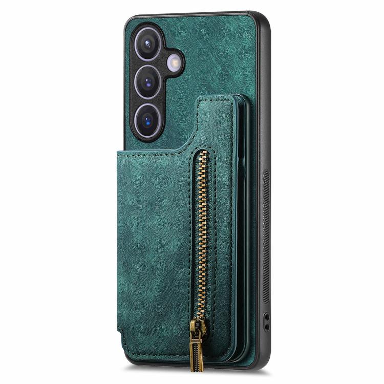 For Samsung Galaxy A37 5G Retro Leather Zipper Wallet Back Phone Case