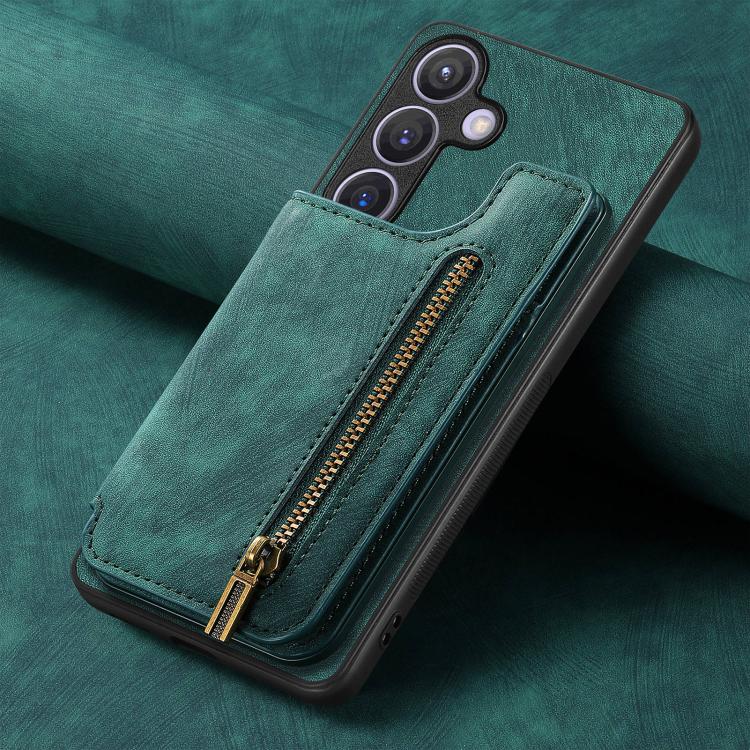 For Samsung Galaxy A37 5G Retro Leather Zipper Wallet Back Phone Case