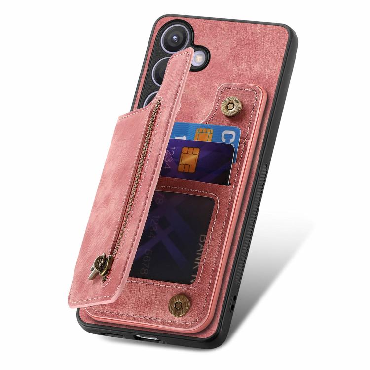 For Samsung Galaxy A57 5G Retro Leather Zipper Wallet Back Phone Case