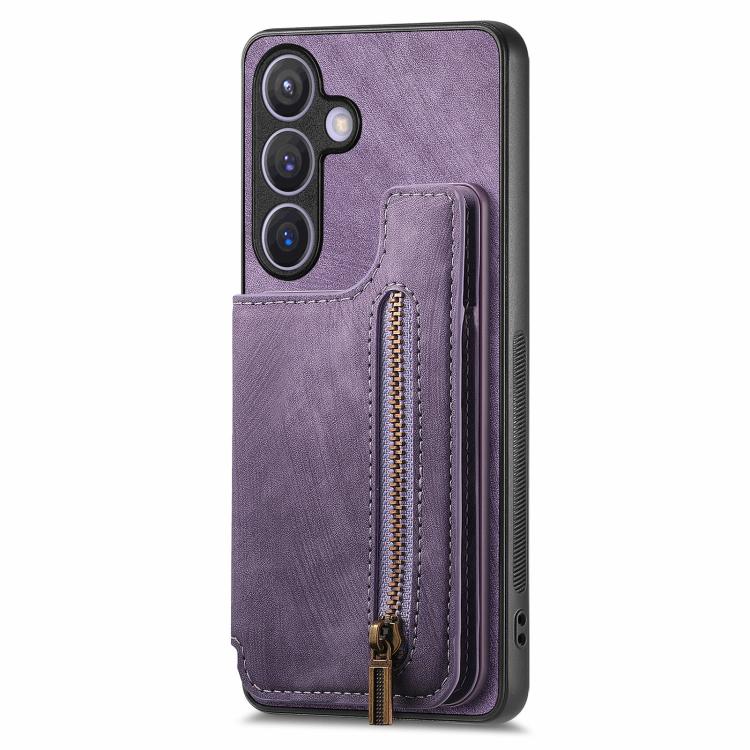 For Samsung Galaxy A57 5G Retro Leather Zipper Wallet Back Phone Case