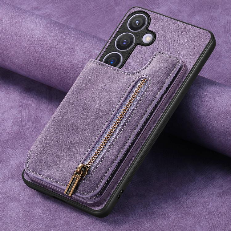 For Samsung Galaxy A57 5G Retro Leather Zipper Wallet Back Phone Case