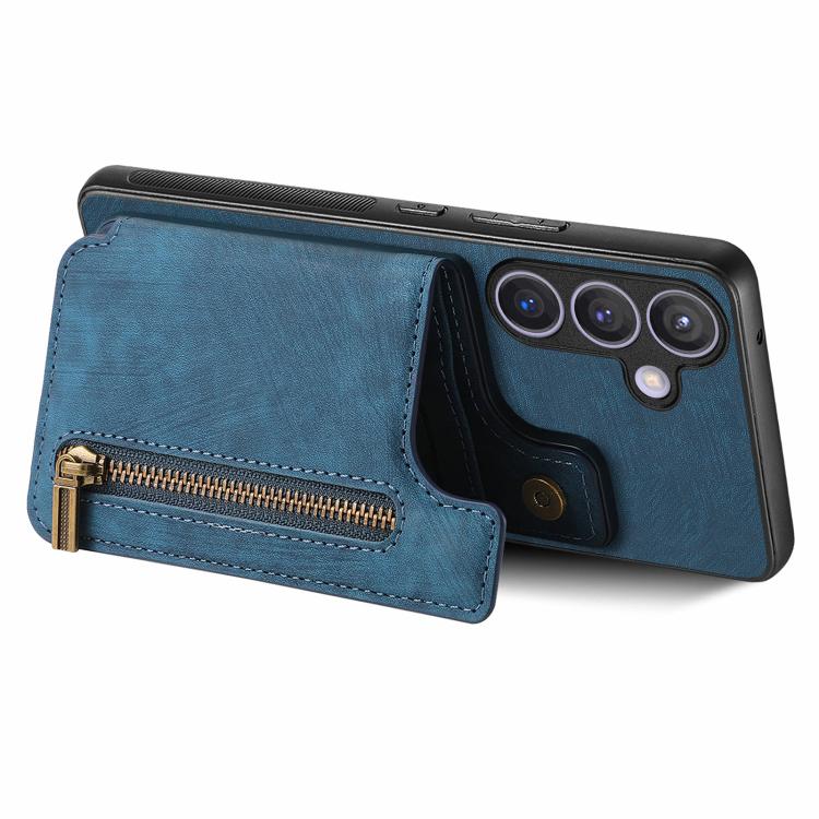 For Samsung Galaxy A57 5G Retro Leather Zipper Wallet Back Phone Case