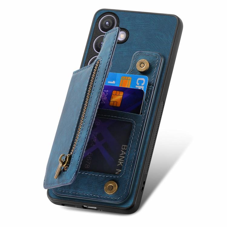 For Samsung Galaxy A57 5G Retro Leather Zipper Wallet Back Phone Case