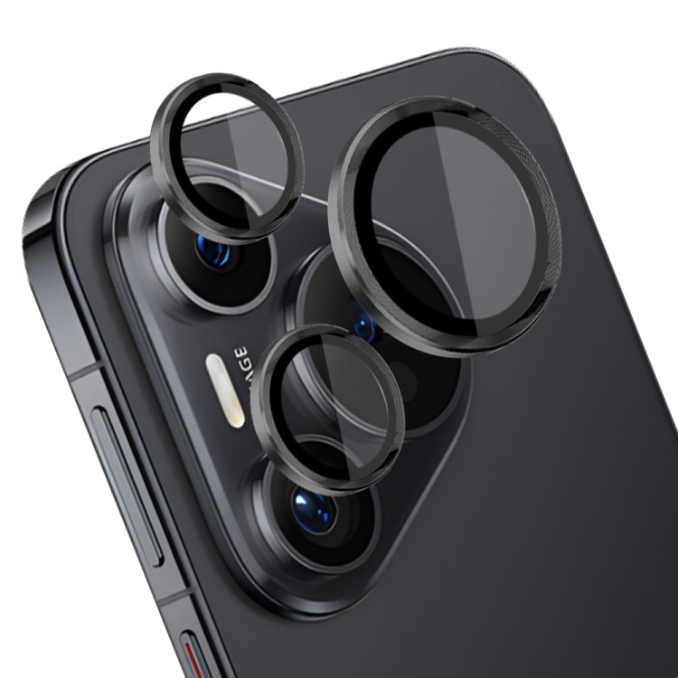 For Huawei Pura 70 NORTHJO Camera Lens CD Vein Metal Ring Tempered Glass Film