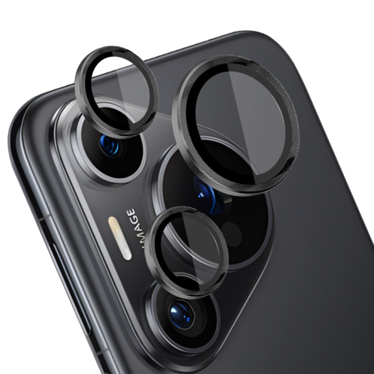 For Huawei Pura 70 Pro NORTHJO Camera Lens CD Vein Metal Ring Tempered Glass Film