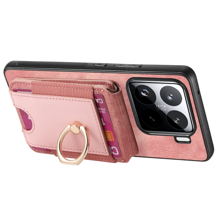 For Xiaomi 15 Retro Splitable Magnetic Stand Card Bag Leather Phone Case