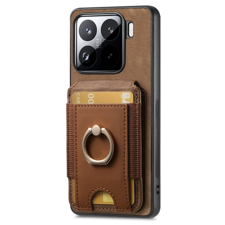 For Xiaomi 15 Retro Splitable Magnetic Stand Card Bag Leather Phone Case