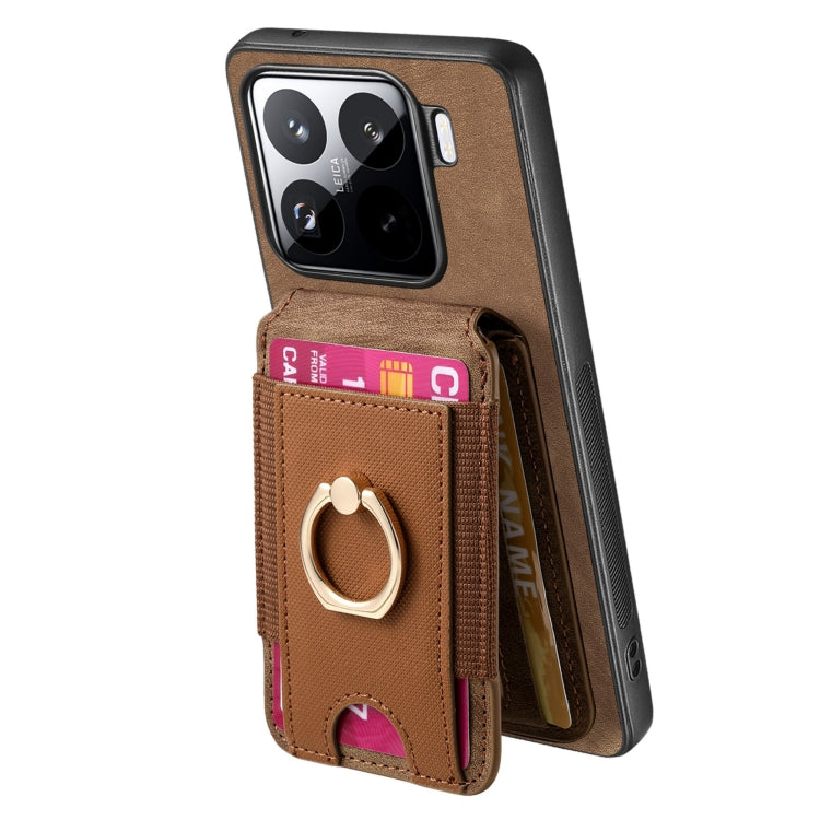 For Xiaomi 15 Retro Splitable Magnetic Stand Card Bag Leather Phone Case