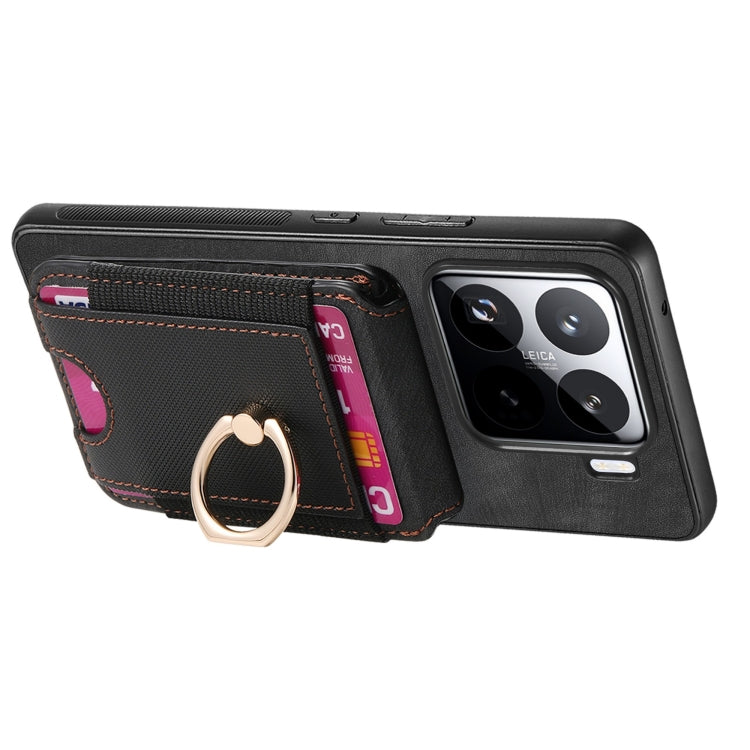 For Xiaomi 15 Retro Splitable Magnetic Stand Card Bag Leather Phone Case