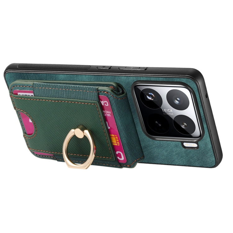 For Xiaomi 15 Retro Splitable Magnetic Stand Card Bag Leather Phone Case