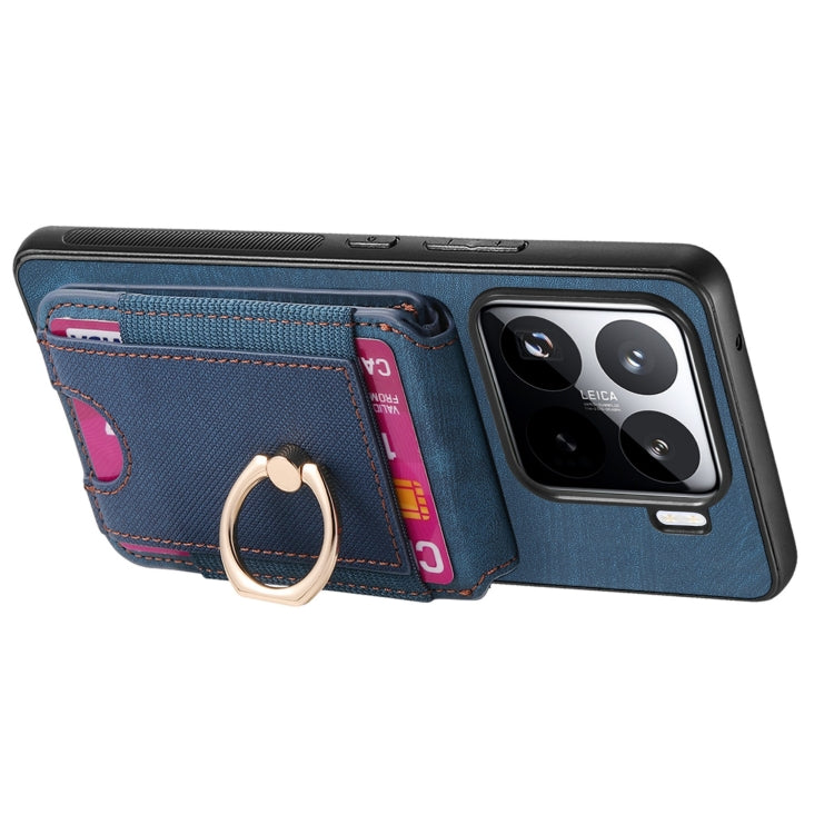 For Xiaomi 15 Pro Retro Splitable Magnetic Stand Card Bag Leather Phone Case
