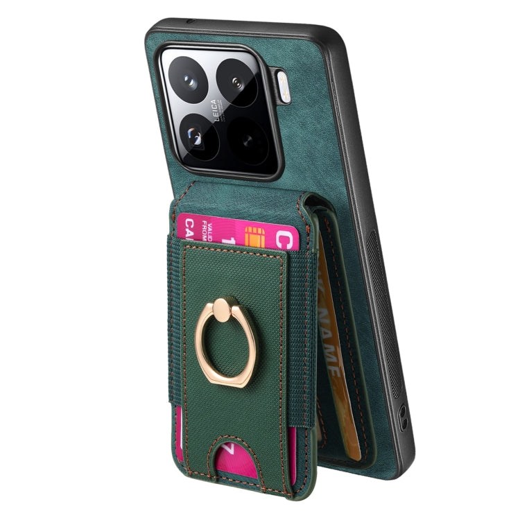 For Xiaomi 15 Pro Retro Splitable Magnetic Stand Card Bag Leather Phone Case