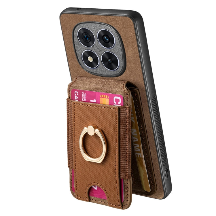 For Redmi Note 14 5G Retro Splitable Magnetic Stand Card Bag Leather Phone Case