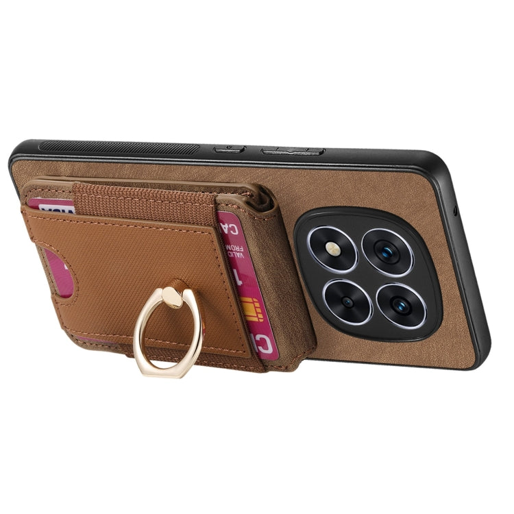 For Redmi Note 14 5G Retro Splitable Magnetic Stand Card Bag Leather Phone Case