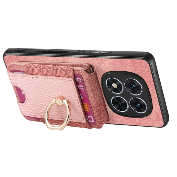 For Redmi Note 14 Pro 5G Retro Splitable Magnetic Stand Card Bag Leather Phone Case