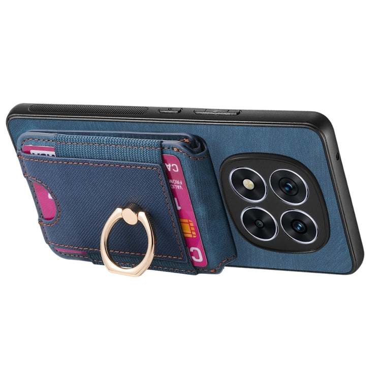 For Redmi Note 14 Pro 5G Retro Splitable Magnetic Stand Card Bag Leather Phone Case