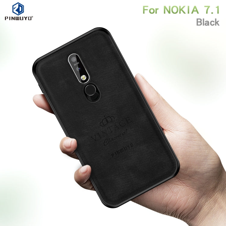 PINWUYO Shockproof Waterproof Full Coverage PC + TPU + Skin Protective Case for Nokia 7.1 (2018)