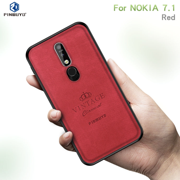 PINWUYO Shockproof Waterproof Full Coverage PC + TPU + Skin Protective Case for Nokia 7.1 (2018)