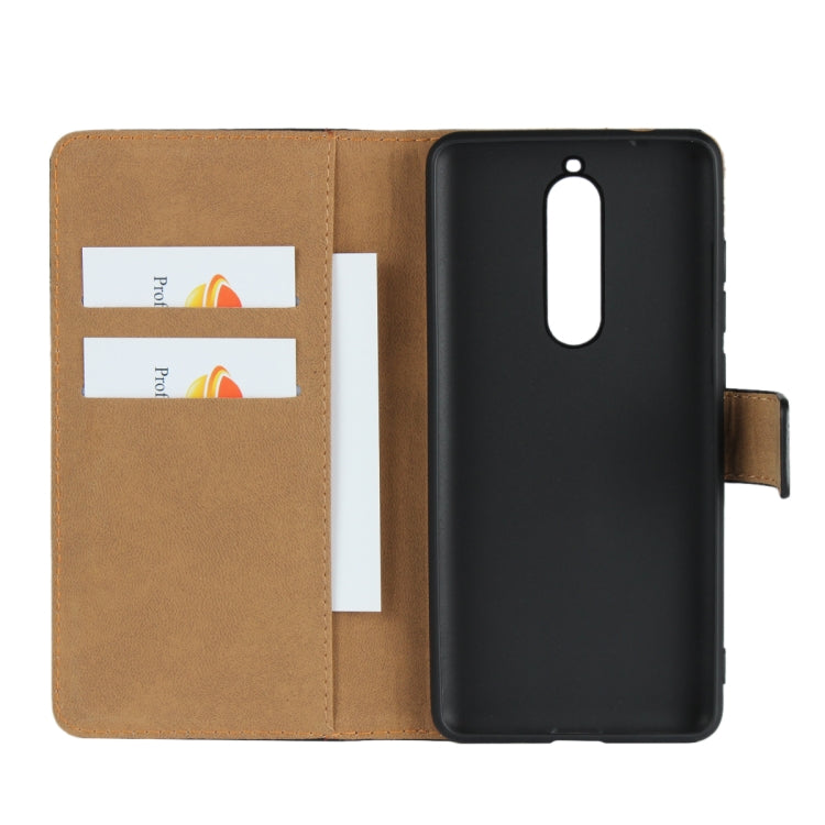 Leather Horizontal Flip Holster for Nokia 5.1 , with Magnetic Clasp and Bracket and Card Slot and Wallet(Black)