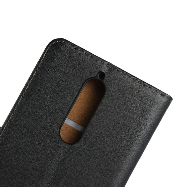 Leather Horizontal Flip Holster for Nokia 5.1 , with Magnetic Clasp and Bracket and Card Slot and Wallet(Black)
