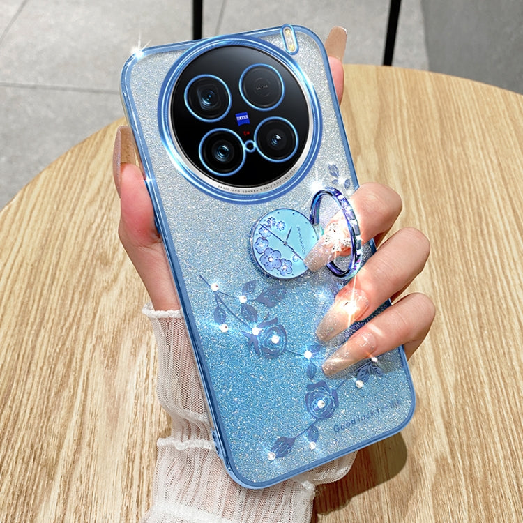For vivo X100 Ultra Gradient Glitter Immortal Flower Ring All-inclusive Phone Case