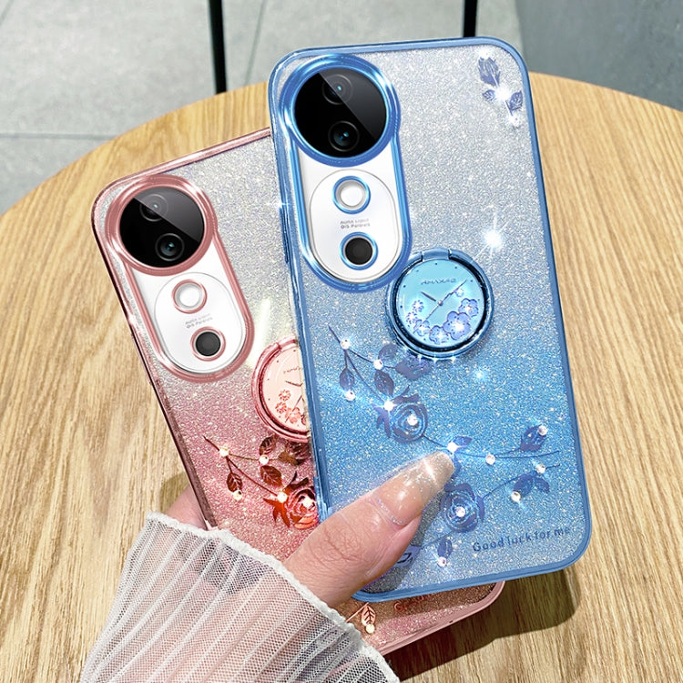 For vivo S19 Pro Gradient Glitter Immortal Flower Ring All-inclusive Phone Case