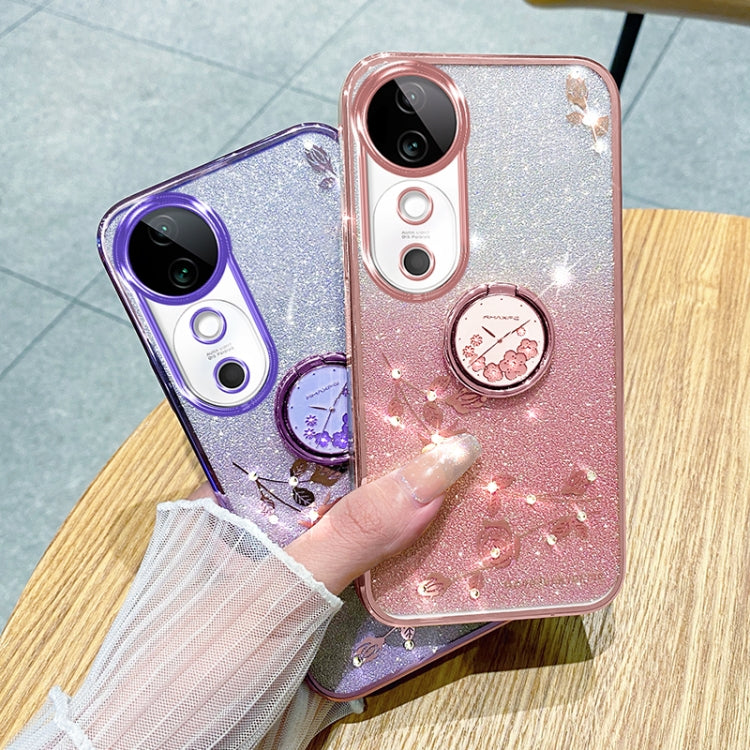 For vivo S19 Pro Gradient Glitter Immortal Flower Ring All-inclusive Phone Case