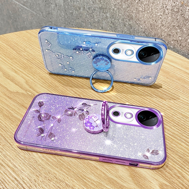 For vivo S19 Pro Gradient Glitter Immortal Flower Ring All-inclusive Phone Case