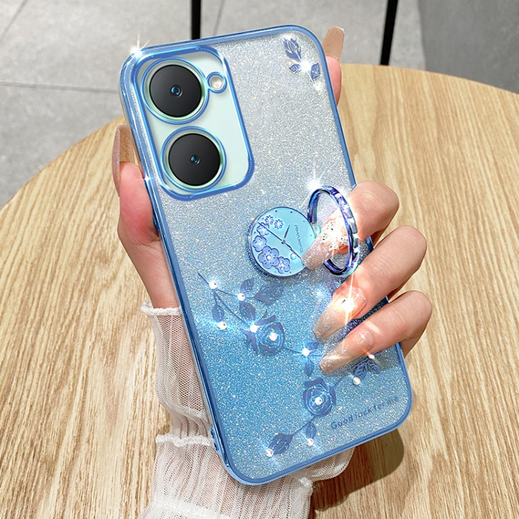 For vivo Y03 4G Global Gradient Glitter Immortal Flower Ring All-inclusive Phone Case
