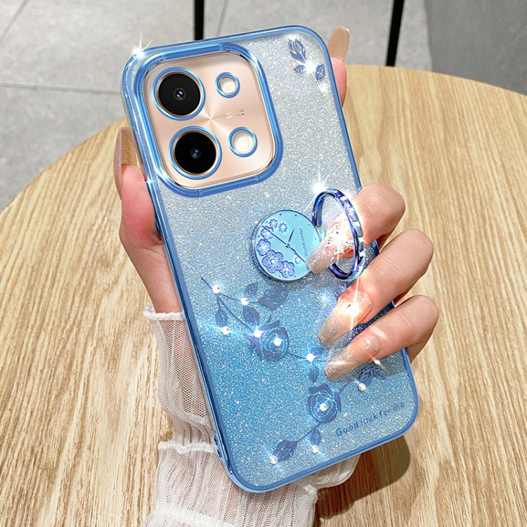 For vivo Y28 4G Gradient Glitter Immortal Flower Ring All-inclusive Phone Case