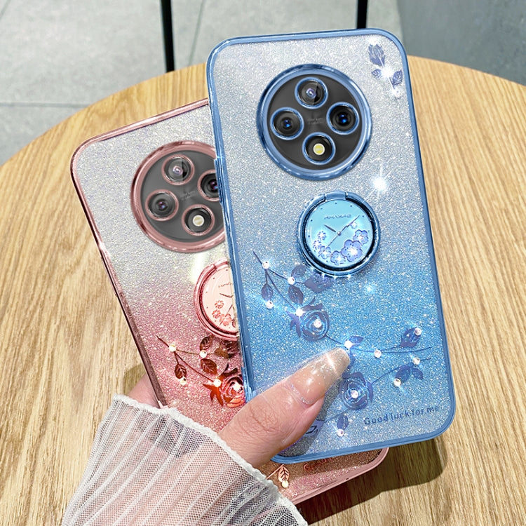 For vivo Y300 Pro Gradient Glitter Immortal Flower Ring All-inclusive Phone Case
