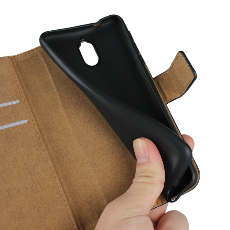 Leather Horizontal Flip Holster for Nokia 3.1 ,with Magnetic Clasp and Bracket and Card Slot and Wallet(Black)