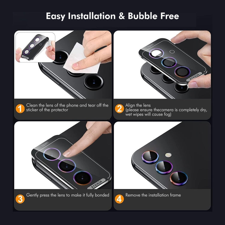 For Samsung Galaxy A16 5G ENKAY Hat-Prince 9H Rear Camera Lens Aluminium Alloy Tempered Glass Film