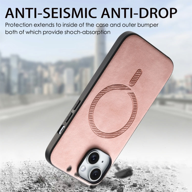 For iPhone 16 Pro Solid Color Retro Magsafe PU Back Cover Phone Case
