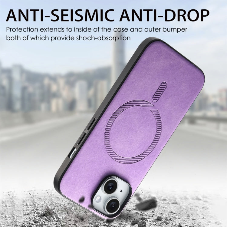 For iPhone 16 Pro Solid Color Retro Magsafe PU Back Cover Phone Case
