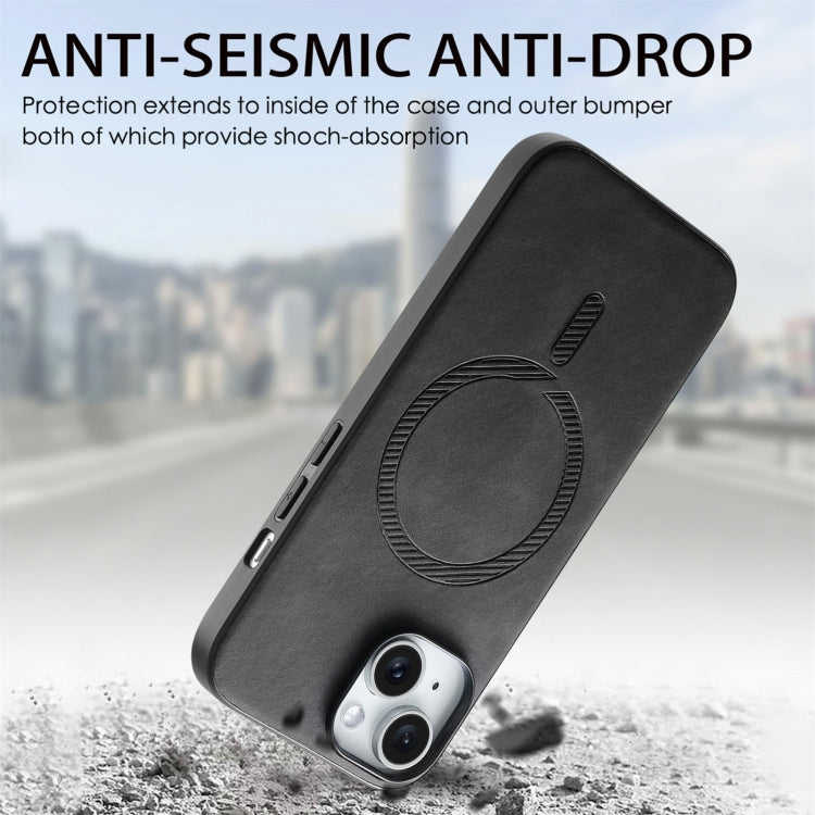 For iPhone 16 Pro Solid Color Retro Magsafe PU Back Cover Phone Case