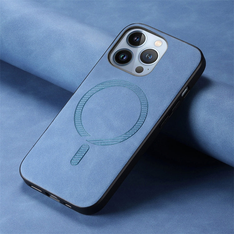 For iPhone 16 Pro Solid Color Retro Magsafe PU Back Cover Phone Case
