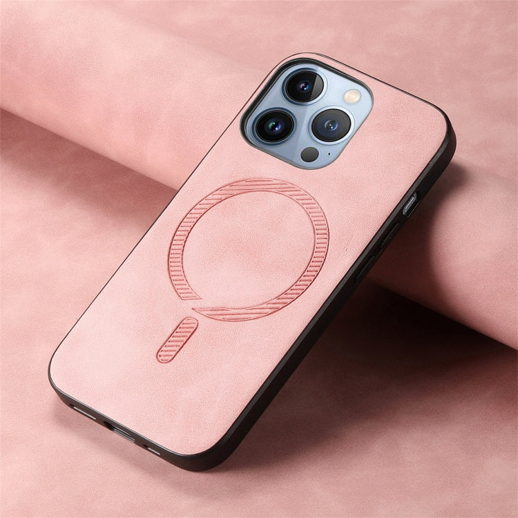 For iPhone 16 Pro Max Solid Color Retro Magsafe PU Back Cover Phone Case