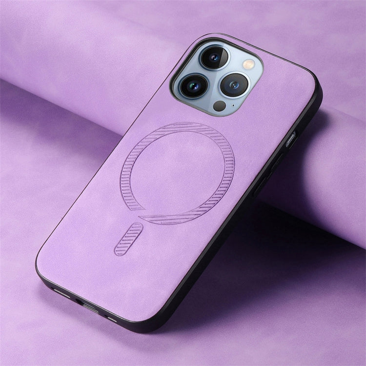 For iPhone 16 Pro Max Solid Color Retro Magsafe PU Back Cover Phone Case