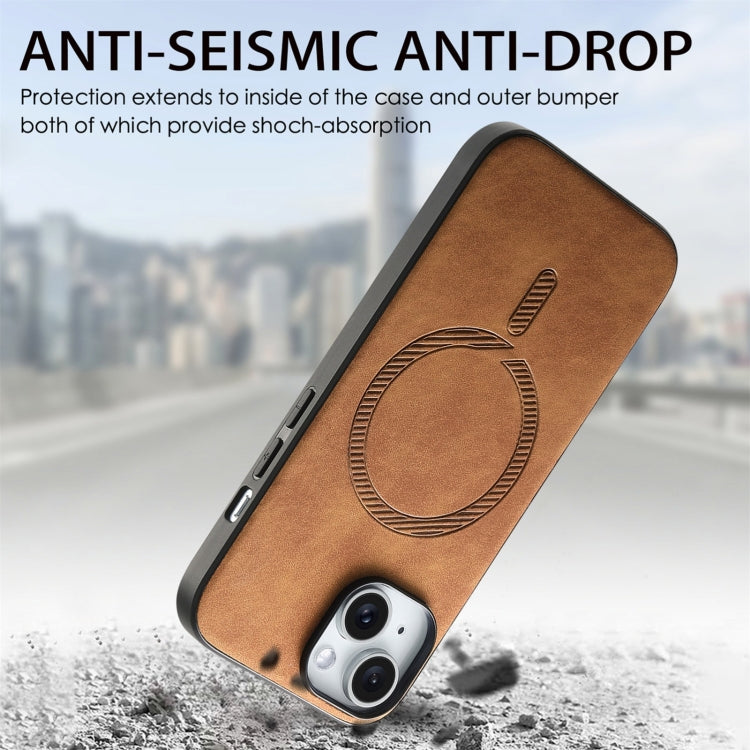 For iPhone 16 Pro Max Solid Color Retro Magsafe PU Back Cover Phone Case