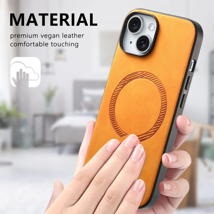 For iPhone 16 Pro Max Solid Color Retro Magsafe PU Back Cover Phone Case