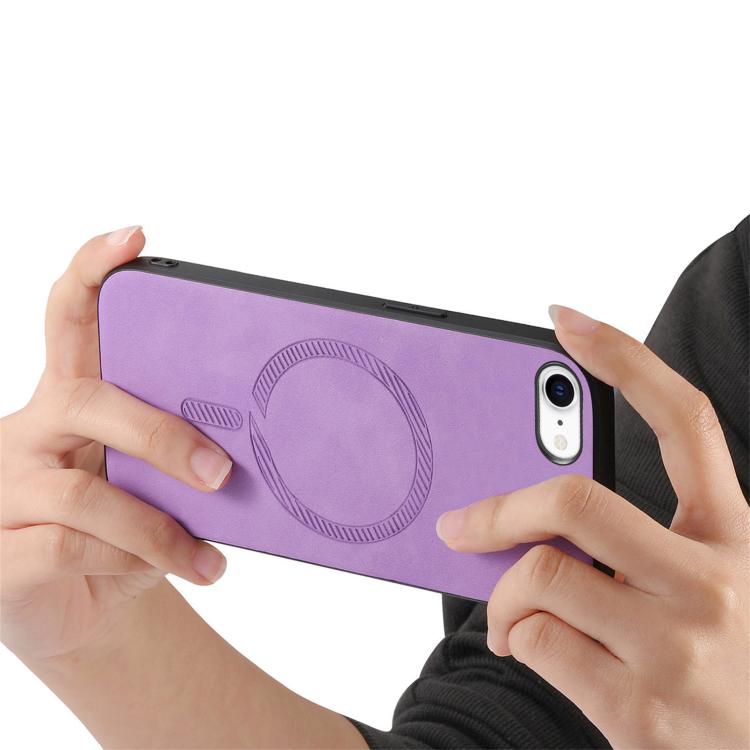 For iPhone 17e / 16e Solid Color Retro Magsafe PU Back Cover Phone Case