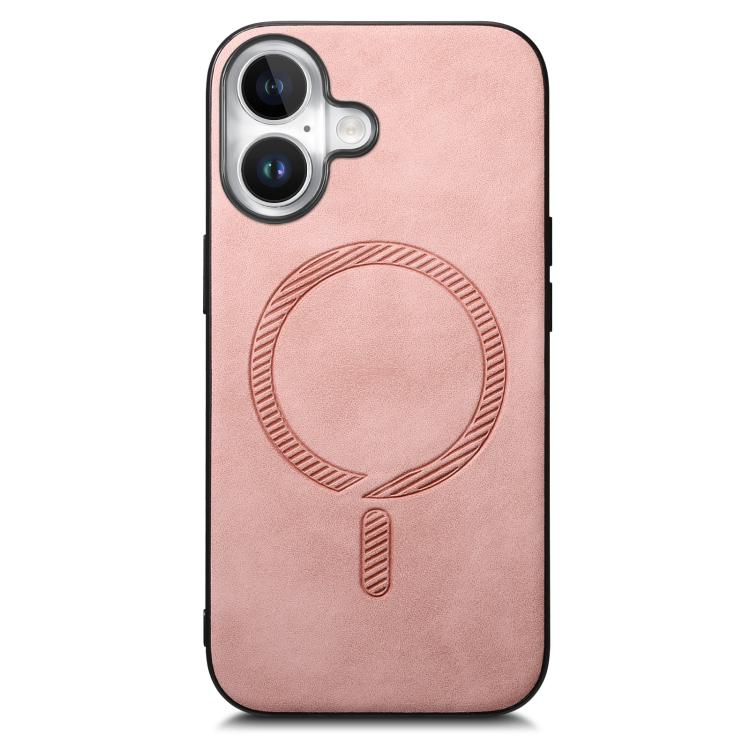 For iPhone 17 Solid Color Retro Magsafe PU Back Cover Phone Case