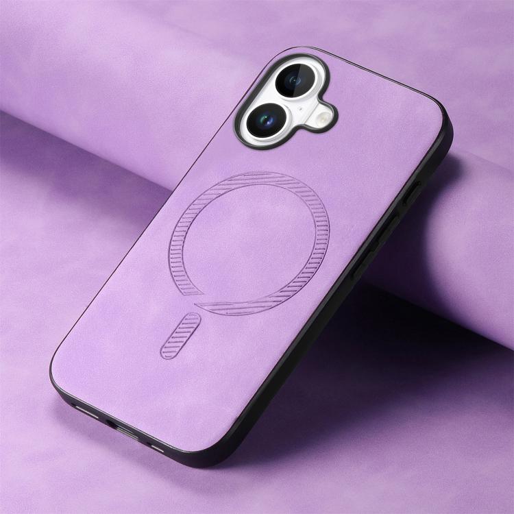 For iPhone 17 Solid Color Retro Magsafe PU Back Cover Phone Case