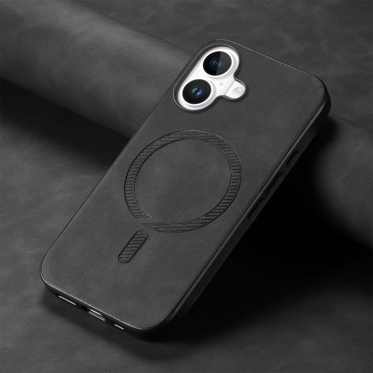 For iPhone 17 Solid Color Retro Magsafe PU Back Cover Phone Case