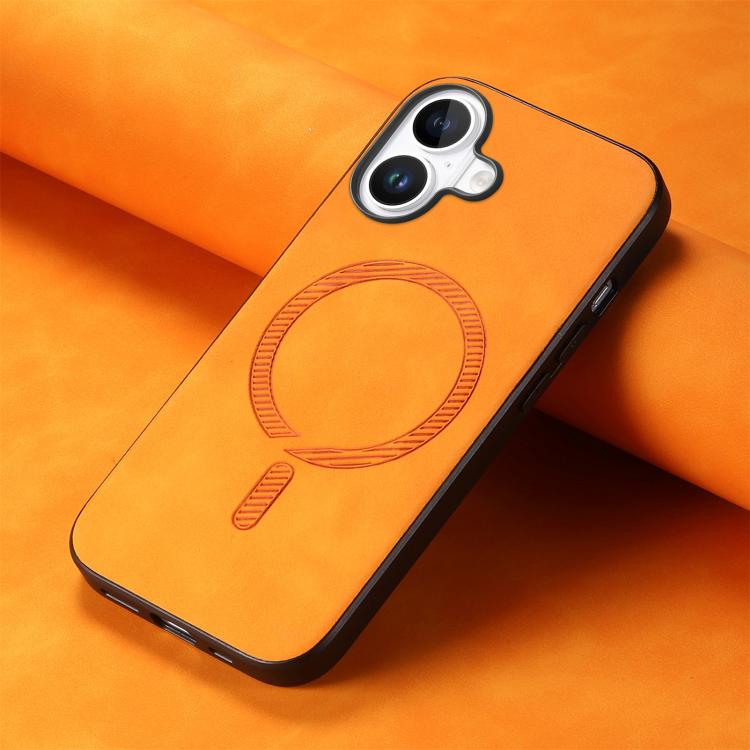 For iPhone 17 Solid Color Retro Magsafe PU Back Cover Phone Case
