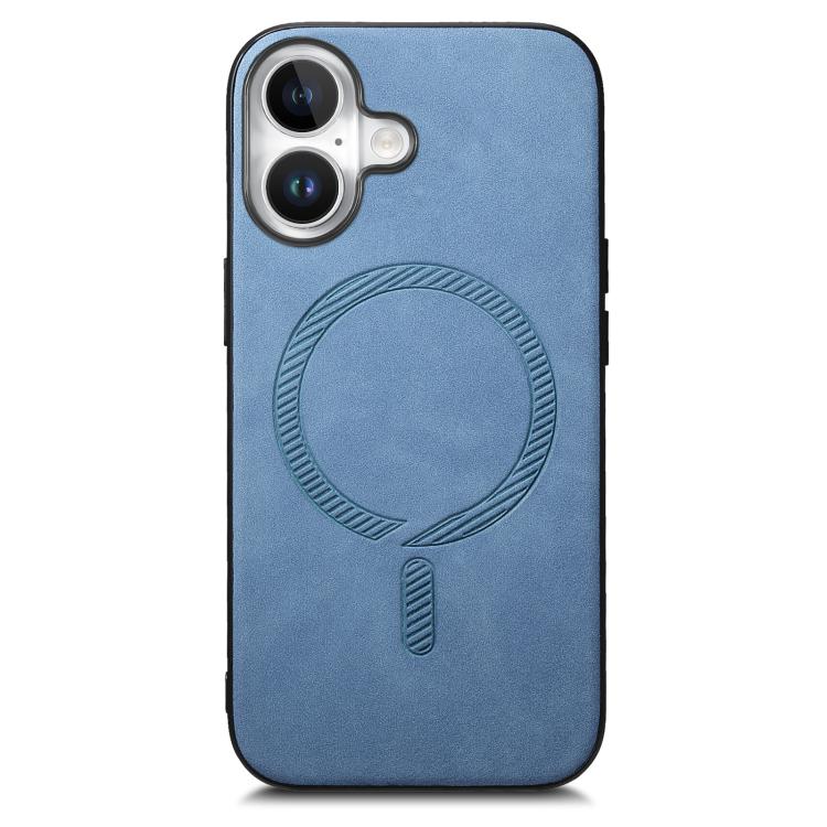 For iPhone 17 Solid Color Retro Magsafe PU Back Cover Phone Case