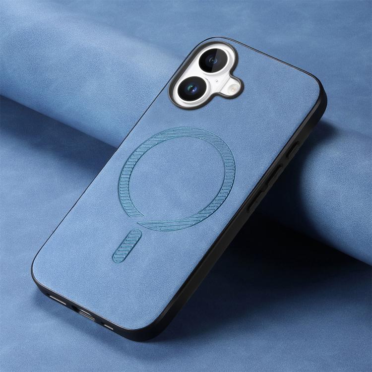 For iPhone 17 Solid Color Retro Magsafe PU Back Cover Phone Case