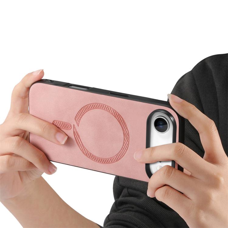 For iPhone Air Solid Color Retro Magsafe PU Back Cover Phone Case