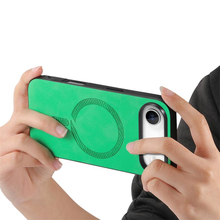For iPhone Air Solid Color Retro Magsafe PU Back Cover Phone Case